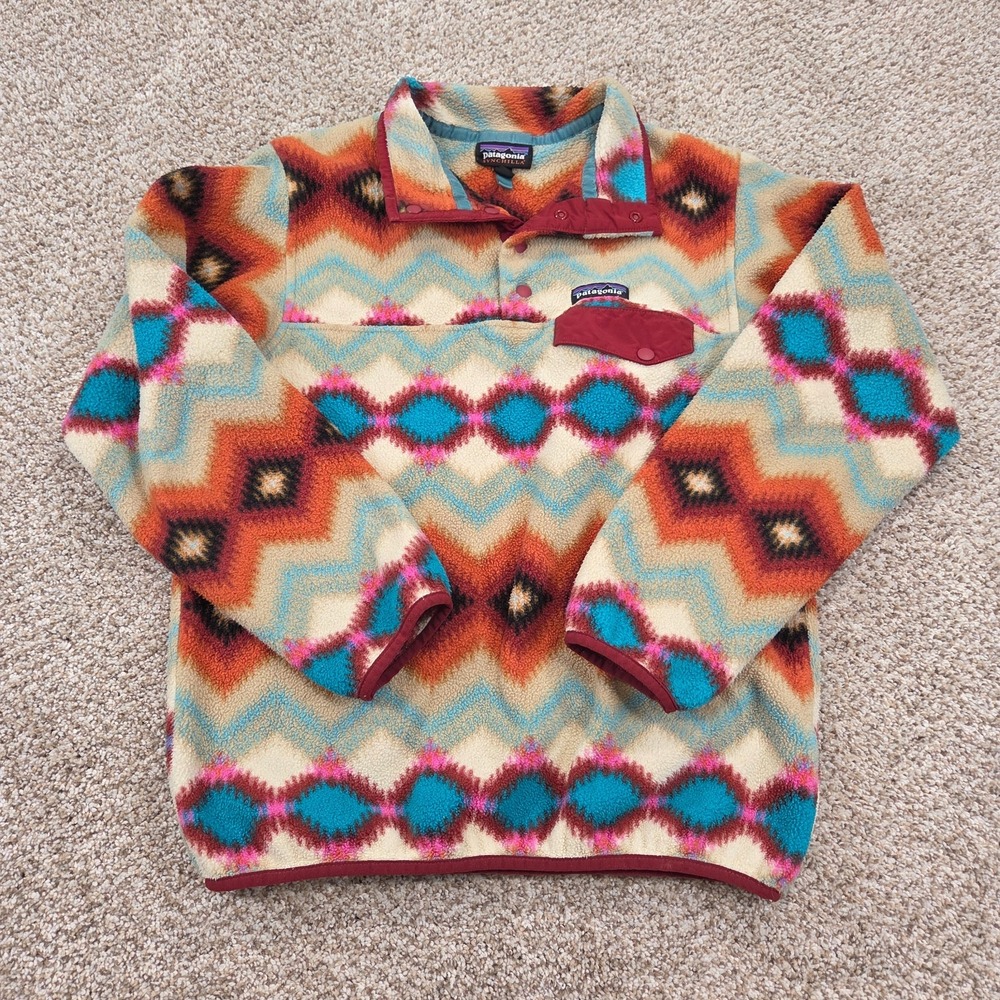 PATAGONIA Synchilla Snap-T Fleece Pullover Timber Twist Aztec Women's Small